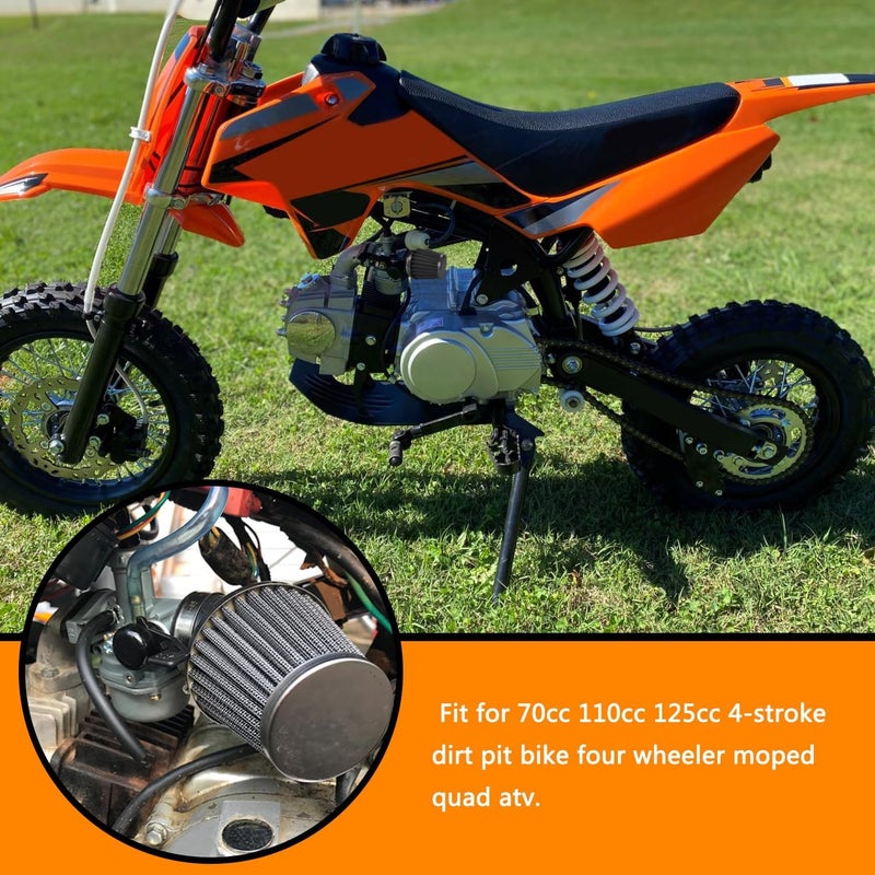 HOLATO PZ22 Carburetor Carb Air filter Throttle Handle Grips Cable Kit for 110cc 125cc XR50 CRF50 CRF50f CRF110 TaoTao DB14 DB24 SSR110 SSR125 Coolster Apollo Pit Dirt Bike Chinese 4 Wheeler ATV Black - Image 2